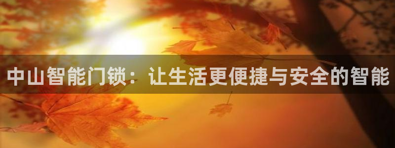 富联娱乐总裁简介资料：中山智能门锁：让生活更便捷与安全的智能