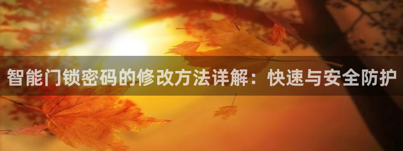 富联娱乐登录入口：智能门锁密码的修改方法详解：快速与安全防护