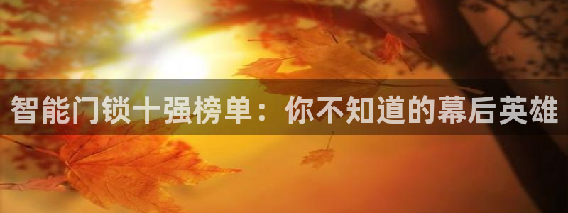富联娱乐测速地址在哪查：智能门锁十强榜单：你不知道的幕后英雄