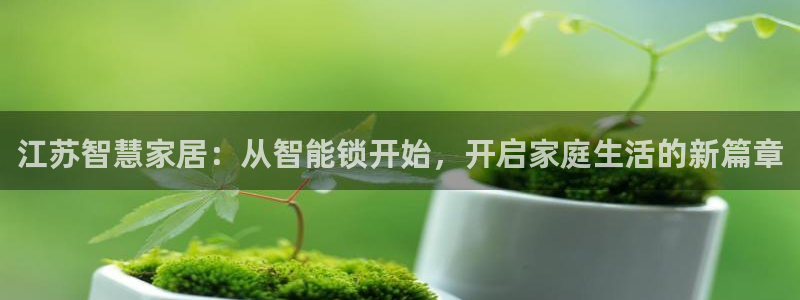 富联娱乐招商咱7O777：江苏智慧家居：从智能锁开始，开启家