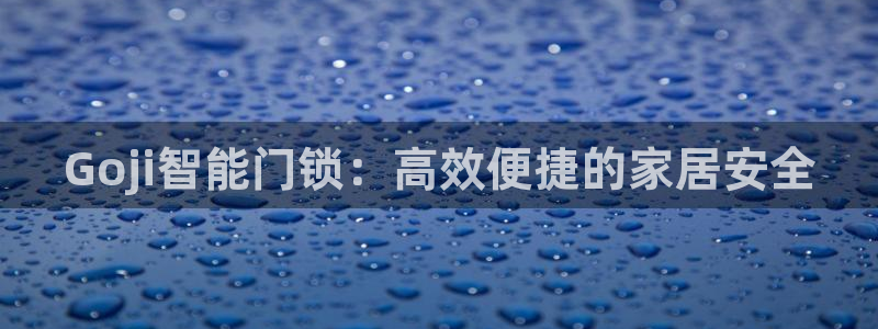 富联娱乐怎么样：Goji智能门锁：高效便捷的家居安全